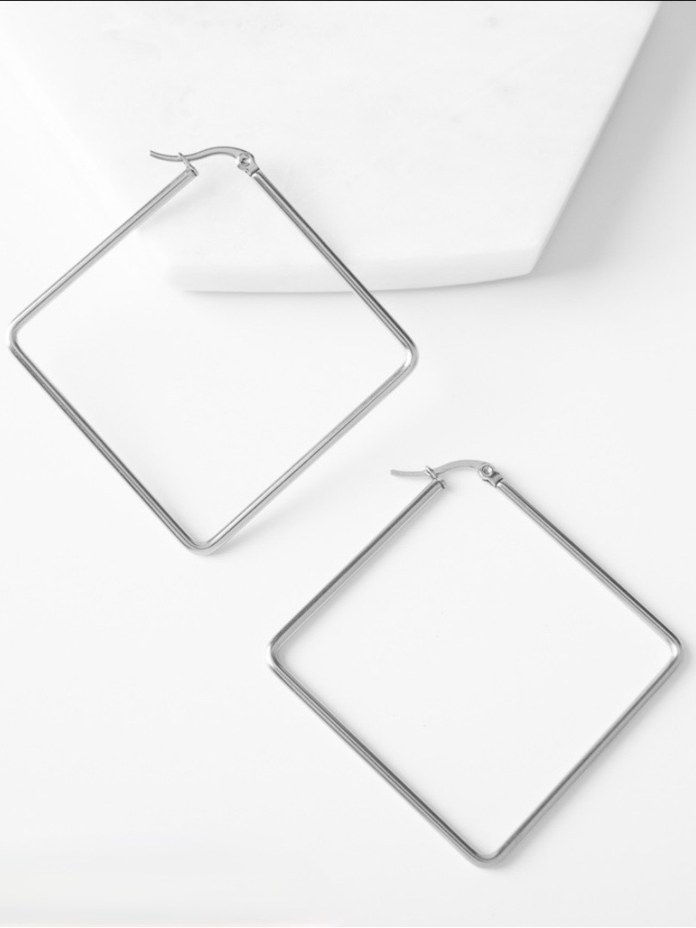 NEW Tracy Earrings Plunder Silver Diamond Hoops